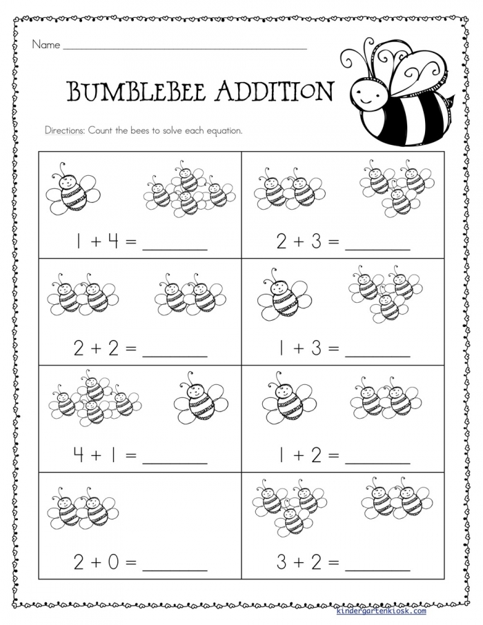 Worksheet 14 focused on enhancing multidigit addition skills with fun Bumble Bee graphics Fourth grade students practicing three- and four-digit addition on a Bumble Bee themed worksheet