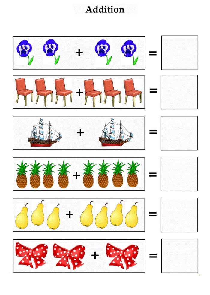 Fun picture addition activity for kids to solve equations with cars and trucks Addition worksheet for kindergarten featuring vehicles for counting practice
