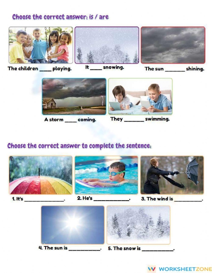 Adjectives to Describe Weather worksheet for second graders focusing on grammar skills