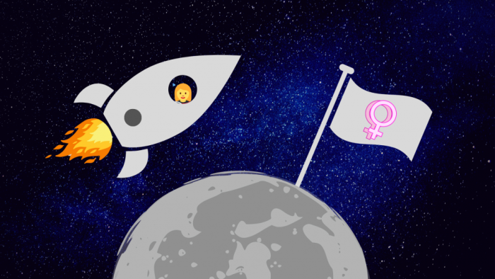 Educational worksheet for second graders on the historic female spacewalk mission 14 The First All-Female Spacewalk worksheet featuring astronauts Koch and Meir outside the ISS