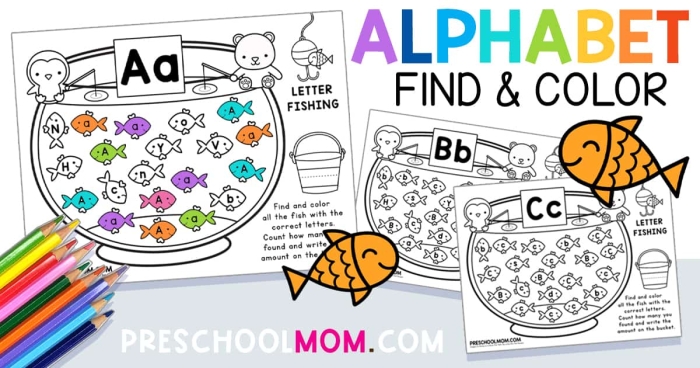 Finish the Fish Alphabet worksheet for kindergarten featuring ocean-themed letter practice and drawing activities Kindergarten students completing the Finish the Fish Alphabet worksheet by filling in missing lowercase letters on colorful fish