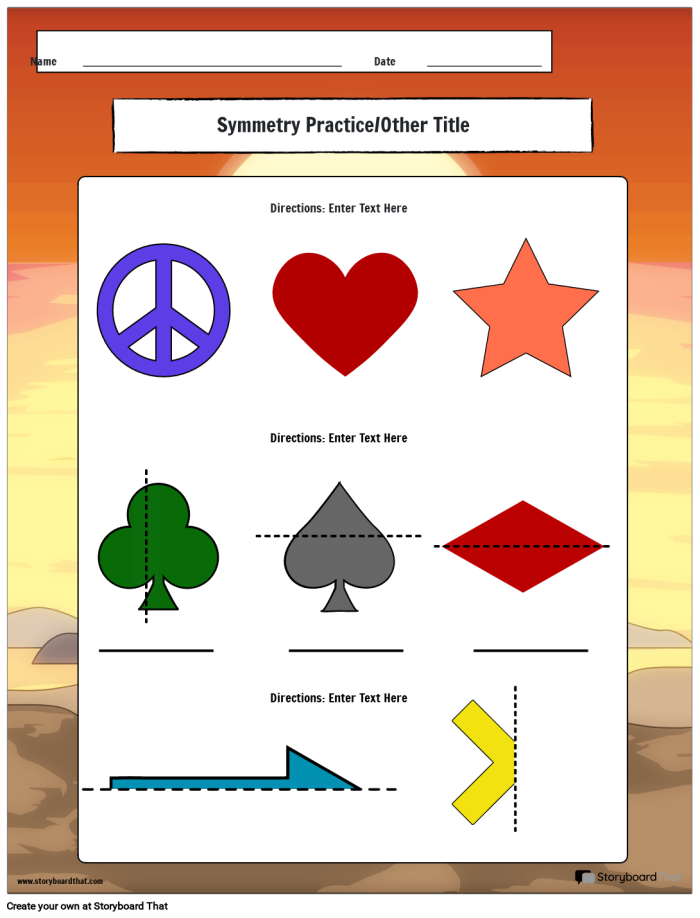Third grade Alphabet Symmetry worksheet showing letters with lines of symmetry for a fun geometry activity