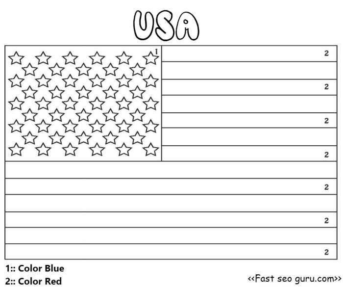 First Grade worksheet featuring the American flag and eagle for a history lesson