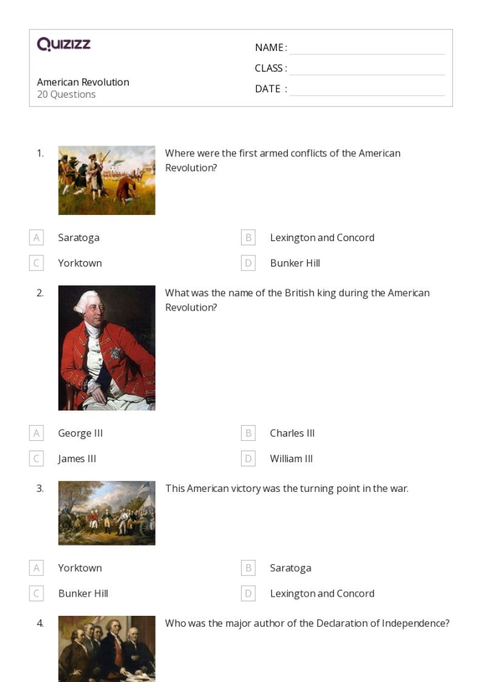 Fifth grade worksheet on the Philadelphia Campaign during the American Revolution focusing on reading comprehension