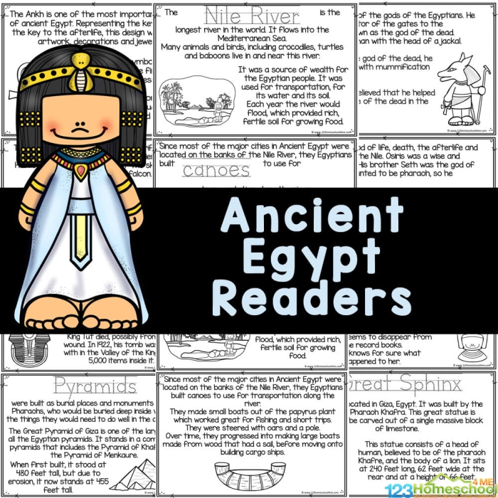 Third grade reading worksheet featuring a word search and quiz about ancient Egypt