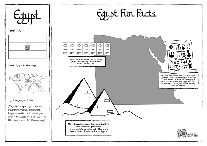 Third Grade Ancient Egypt worksheet featuring word search and quiz activities