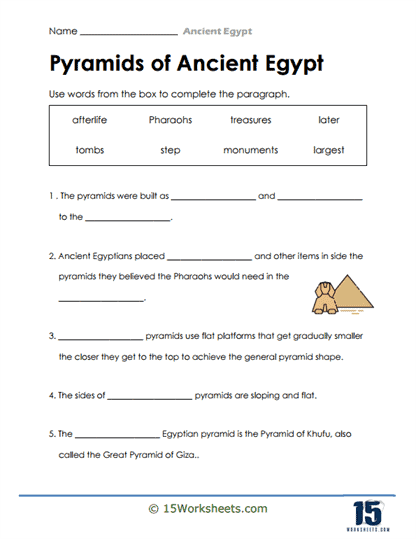 Third grade Ancient Egypt worksheet featuring a word search, quiz, and word scramble