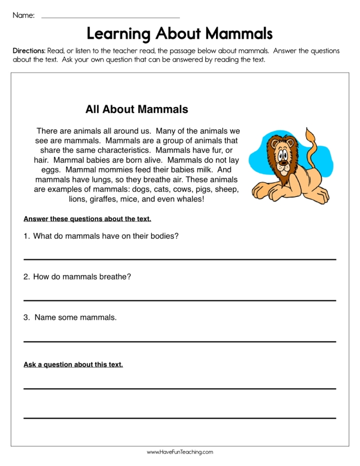Animal Word Search worksheet featuring various mammals for second graders