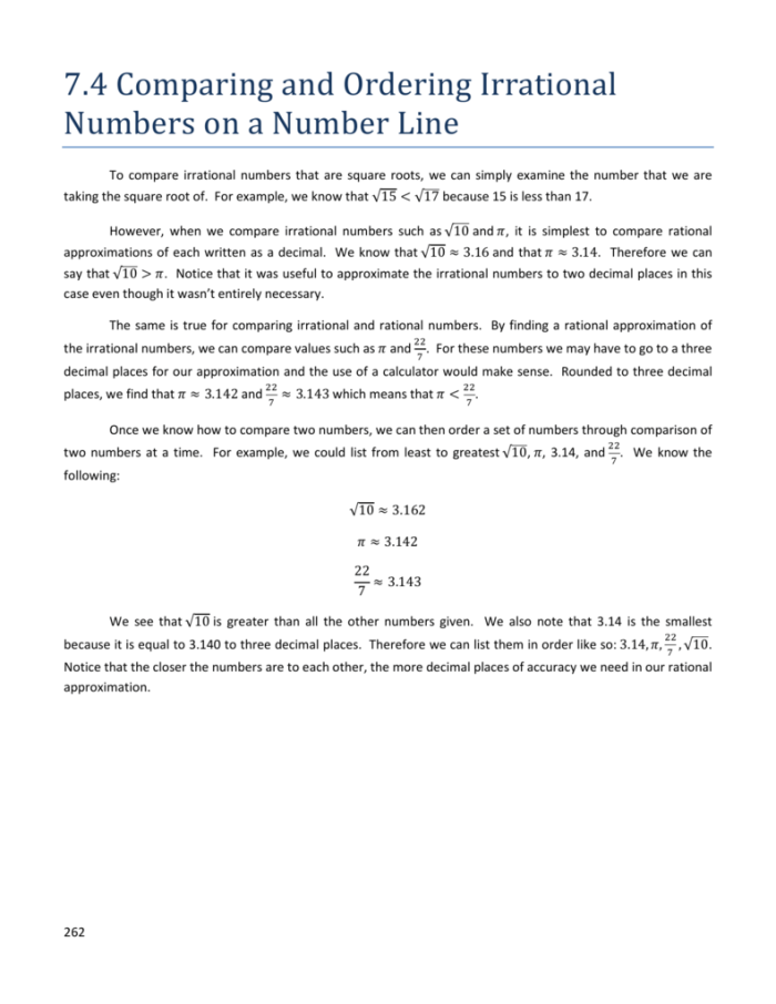 Worksheet for approximating irrational numbers on number lines for eighth-grade students