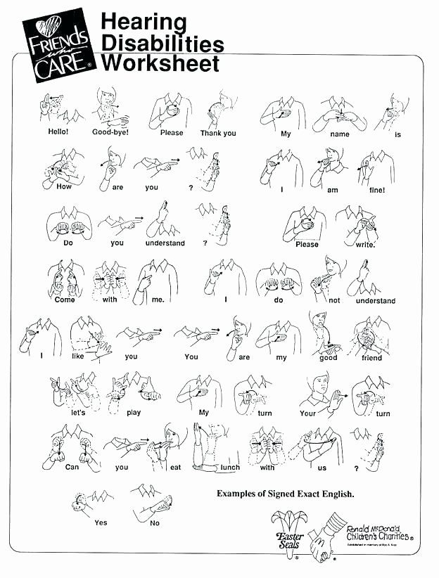 Fourth grade worksheet for practicing American Sign Language alphabet by decoding a quote