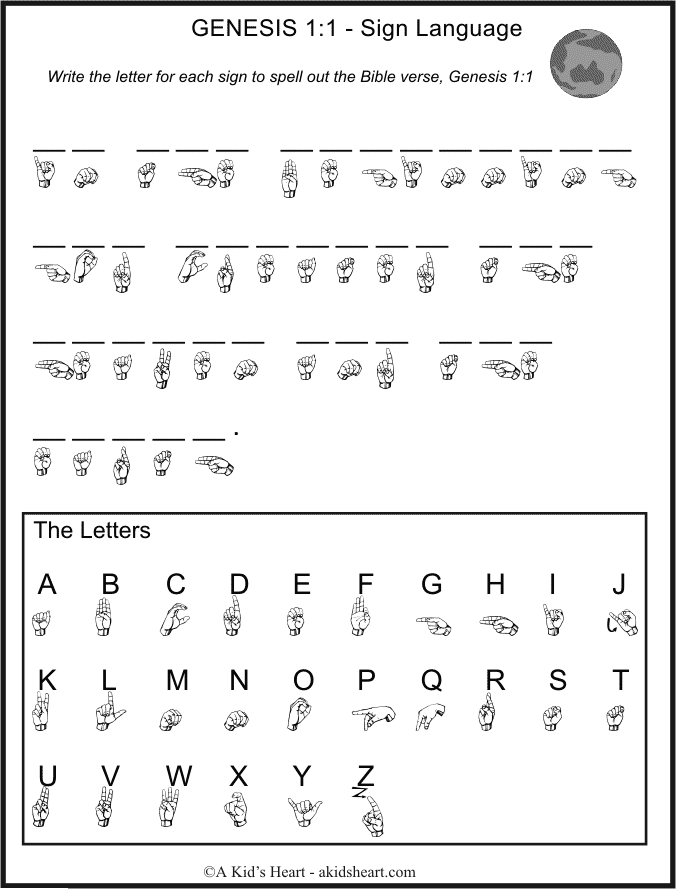 Fourth Grade worksheet featuring American Sign Language alphabet practice and a decoding activity