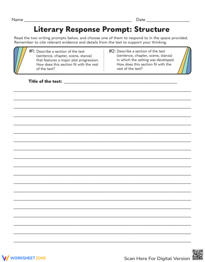 Worksheet for analyzing author’s purpose in nonfiction texts, image 4 Sixth grade student completing an Author’s Purpose worksheet on literary nonfiction