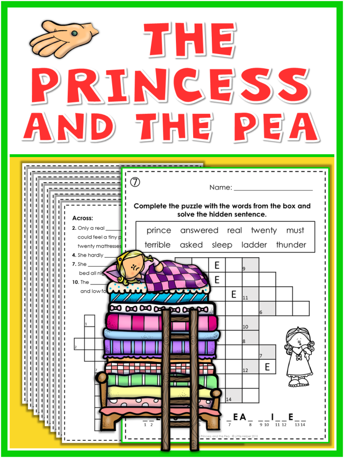 Second grade worksheet on Author’s Purpose featuring The Princess and the Pea story