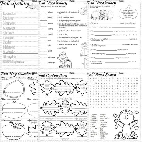 Engaging Autumn-themed spelling exercise for second graders number 17 Second Grade Autumn Spelling worksheet with a fun activity to pick the right spelling from mixed options