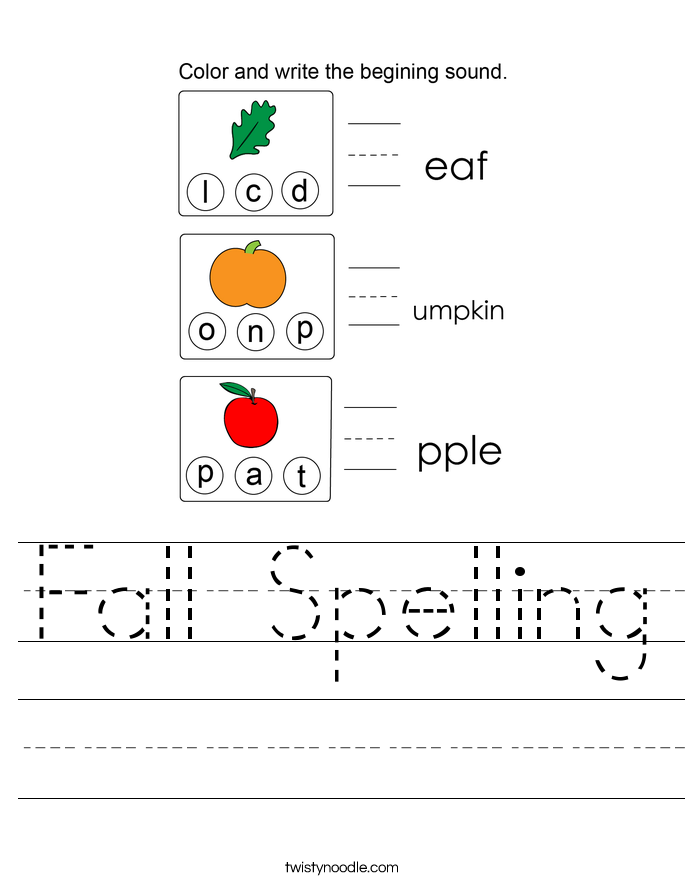 Engaging Fall-themed spelling practice for second graders with common autumn words exercise 13 Second Grade Autumn Spelling worksheet with a fun activity to pick the right word among misspellings