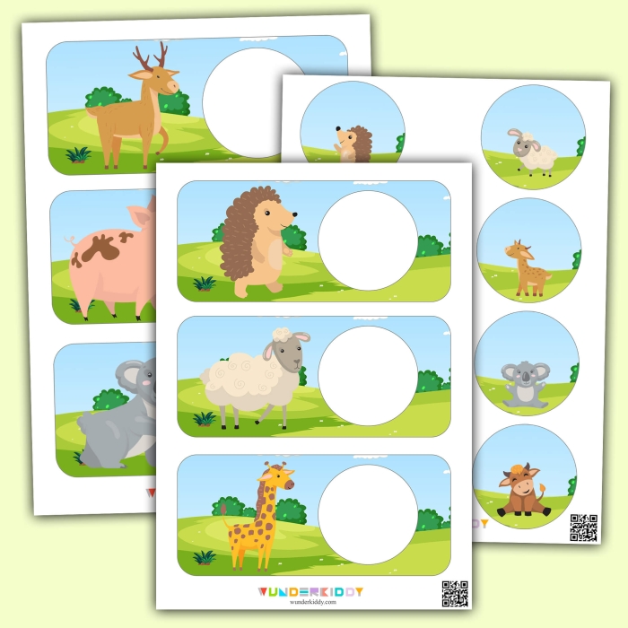 Baby Animal Match-Up Worksheet for Pre-K: Help the babies find their mamas! Baby animals looking for their mothers in a fun match-up worksheet for Pre-K syllable practice