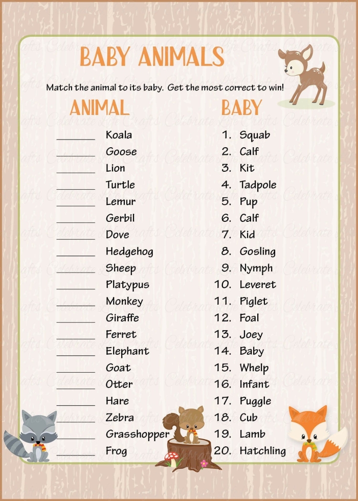 Syllables worksheet for Pre-K Cute baby animals waiting to be matched with their adult counterparts for the Baby Animal Match-Up worksheet. Fun and engaging worksheet for Pre-K students focusing on syllables and sorting skills.