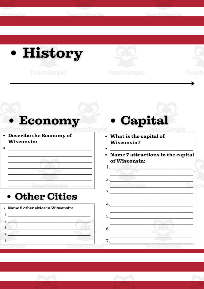 Wisconsin symbols and geography worksheet for first graders to color and write on First Grade Badger State worksheet with coloring and handwriting activities about Wisconsin