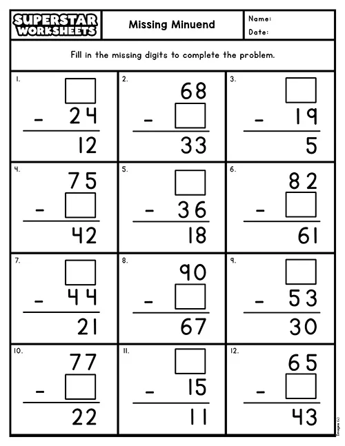 Fifth grade worksheet where students insert math operations to balance equations
