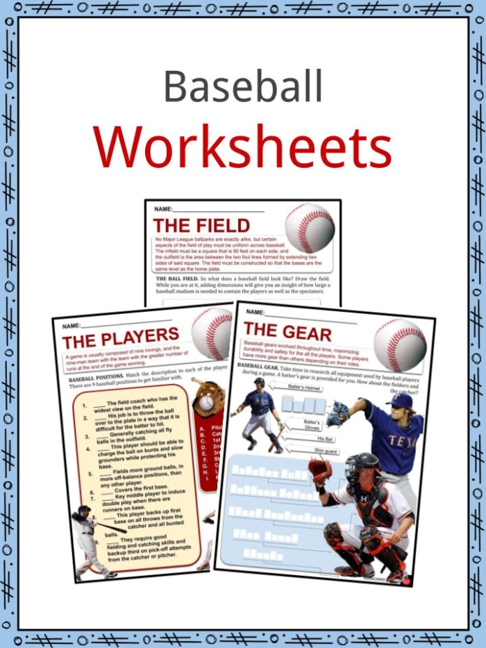 Third grade students reading about baseball history and place value concepts on a spring break worksheet