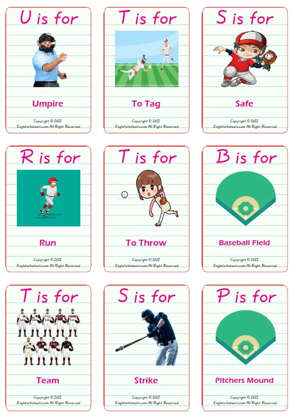 Engage with baseball terms through this fun worksheet activity for Grade 3 Baseball lingo vocabulary matching worksheet for third graders in geometry