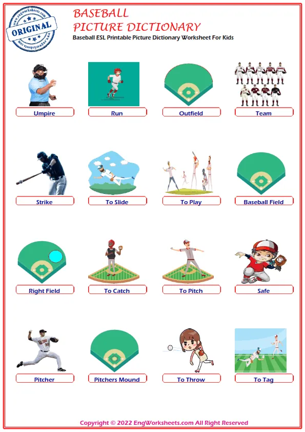 Engage with baseball lingo in this fun educational worksheet for students Baseball vocabulary matching worksheet for third graders focusing on geometry concepts