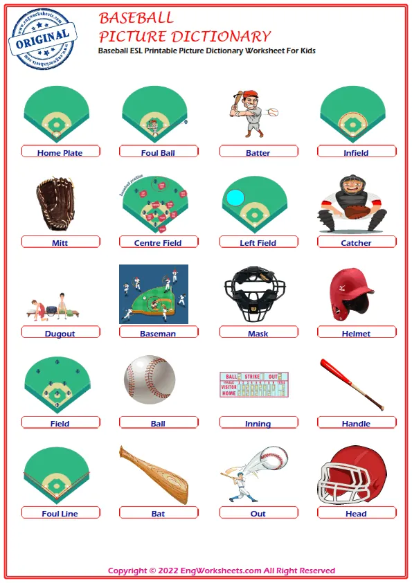 Test your understanding of baseball terminology with this engaging worksheet Baseball lingo matching worksheet for third graders focusing on sports vocabulary