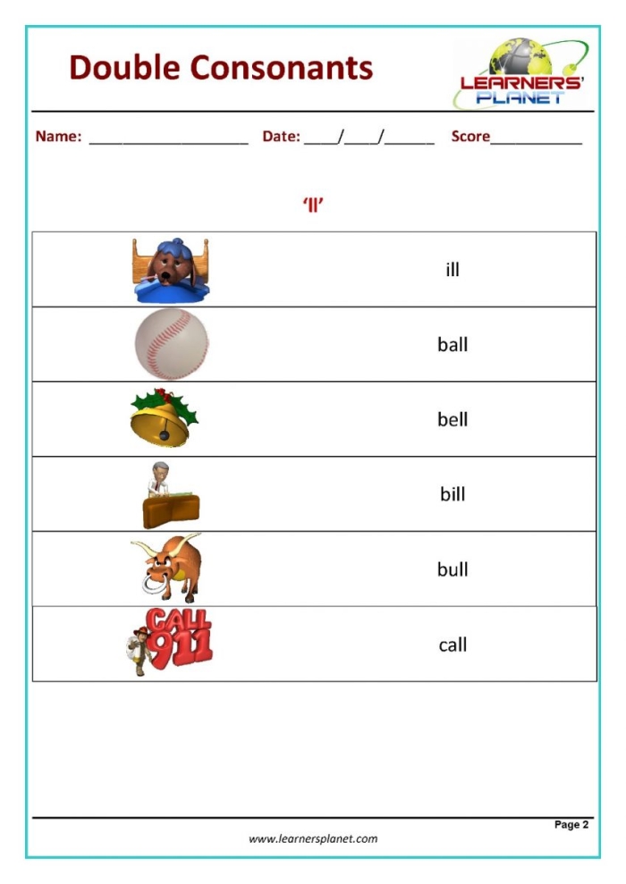 Students practicing doubling consonants before adding -ed to action words like hop and stop