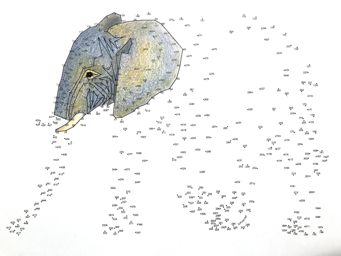 Elephant Connect the Dots Learning Activity for Young Students Connect the dots numbered 1 to 50 to reveal a picture of an elephant, the world's largest land animal, in this kindergarten worksheet activity