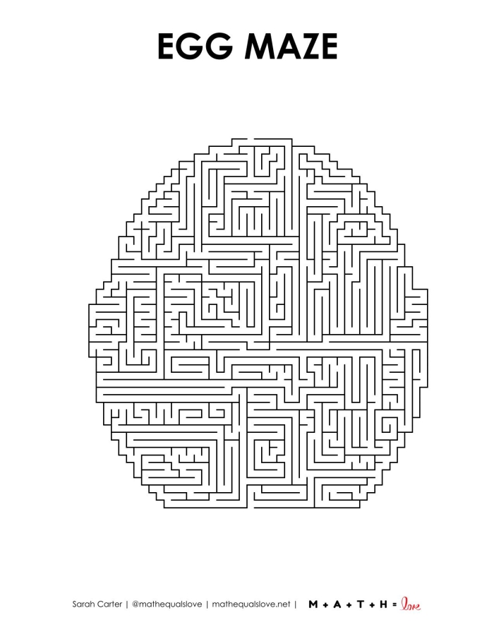 Easter eggs maze activity for Pre-K students learning place value concepts