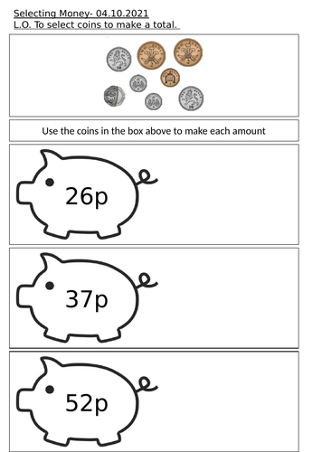 Adding Dollars and Coins Math Practice Sheet 17 for Elementary Learners Second grade student adding coins and dollar bills to calculate the total price of a jacket on a math worksheet