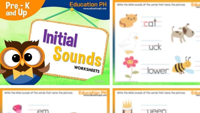Initial Sounds Worksheets for Kindergarten