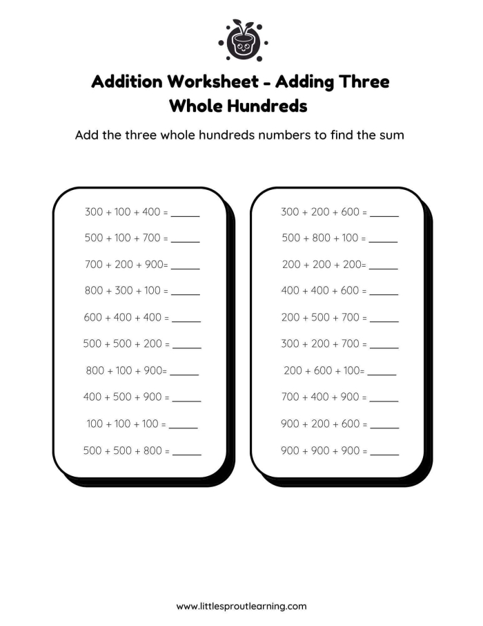 Adding Four Worksheet 13 for Beginning Mathematicians First grade addition worksheet showing practice problems for adding 4 to single digit numbers up to 10