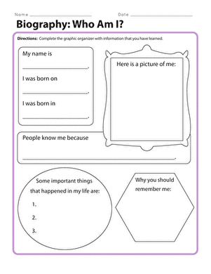 Biography timeline worksheet for kids creating a personal history chart of a loved one Second grade students working on a biography timeline worksheet featuring a family member's life events