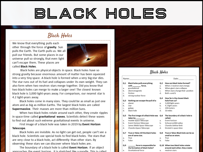 Fifth grade students learning about black holes and space science concepts through a multiplication worksheet activity