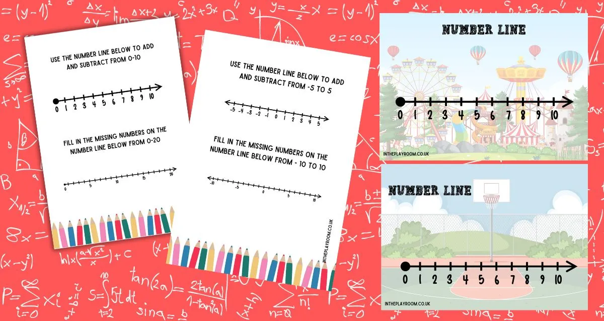 Blank number line template for second grade math problem solving activities