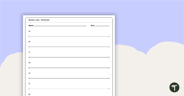 Blank number line template for second grade math problem solving activities