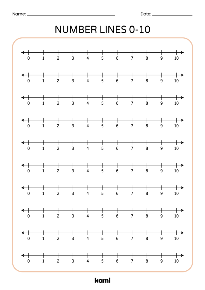 Blank number line template with empty tick marks for second grade math problem solving