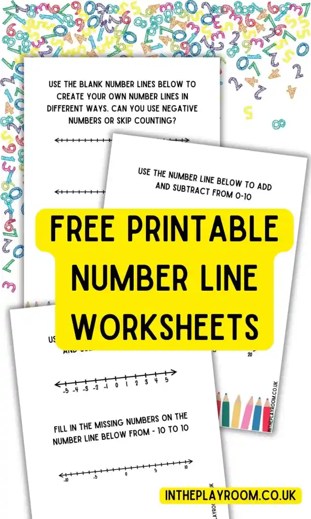Blank number line template with evenly spaced tick marks for second grade math problem solving