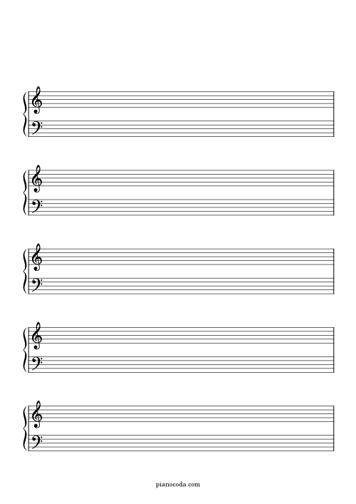 Blank sheet music worksheet for fourth-grade musicians to compose their own songs