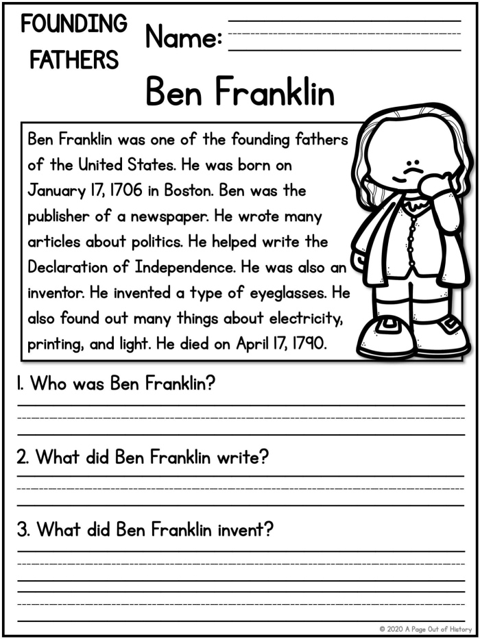 Booker T. Washington portrait showing the influential educator and civil rights advocate from the historical heroes worksheet for second grade students