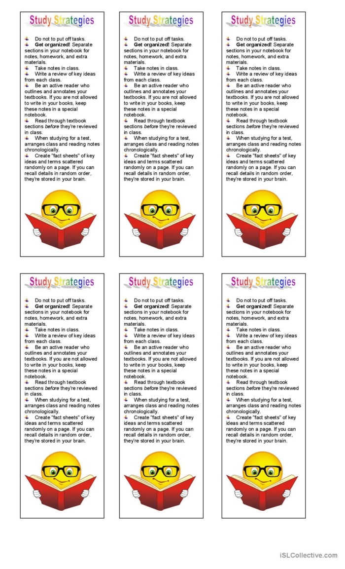 Brainzy Bookmarks worksheet for Pre-K