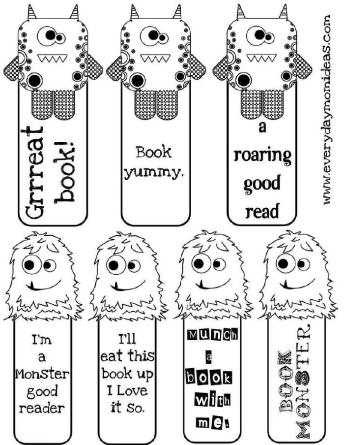 Brainzy Bookmarks worksheet for Pre-K