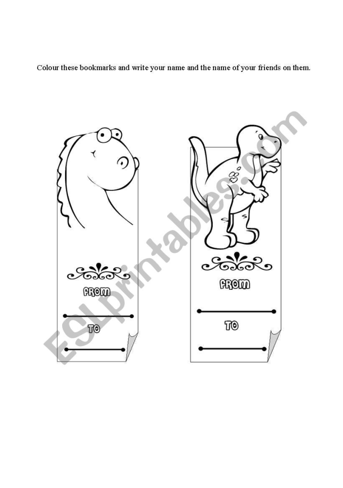 Brainzy Bookmarks worksheet for Pre-K