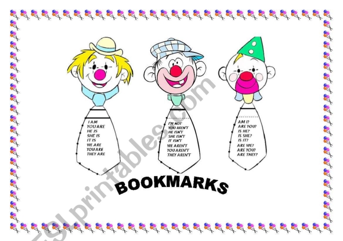 Brainzy Bookmarks worksheet for Pre-K