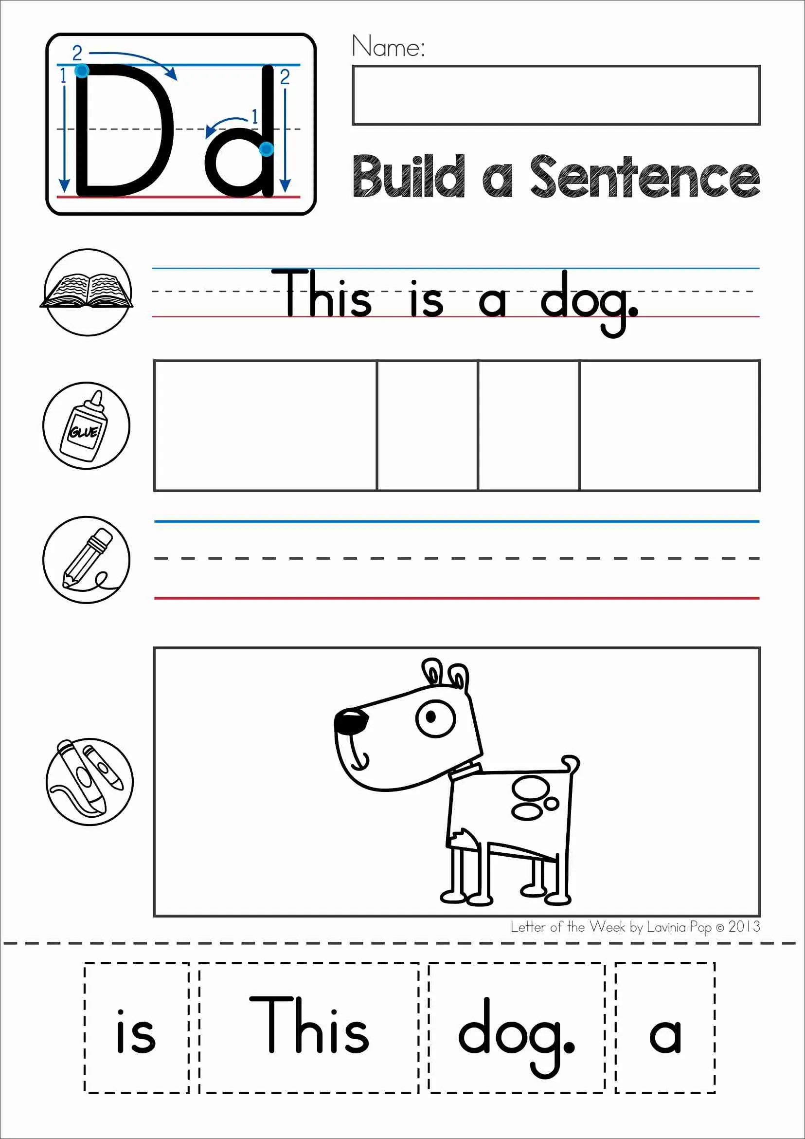 Interactive worksheet for building complete sentences in physical science lessons Build a Sentence worksheet designed for second graders to enhance their sentence construction skills