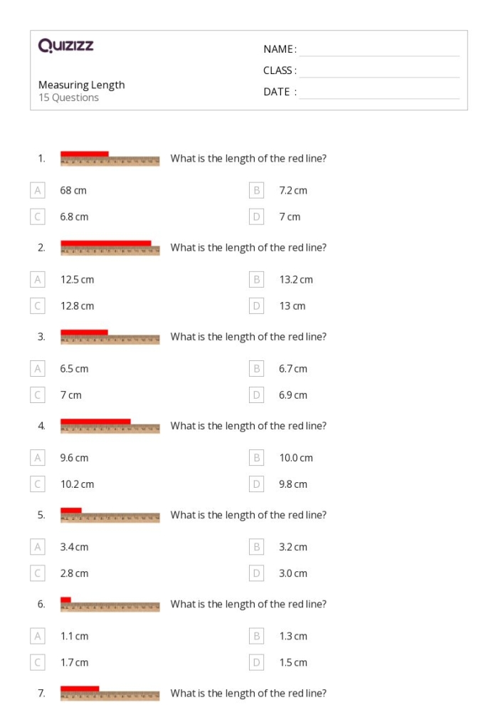 Worksheet for practicing length measurement in centimeters for young learners, image 15 First Grade civics worksheet showing colorful objects to measure in centimeters