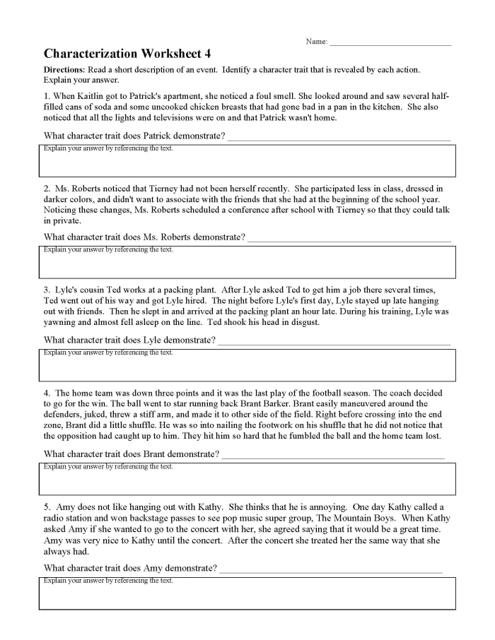 Second Grade worksheet practicing how characters change feelings with transition words