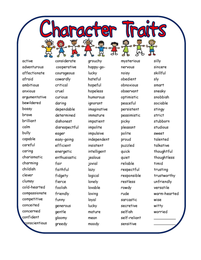 Fourth grade worksheet on character traits using The Boy Who Cried Wolf fable