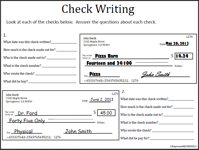 Check Writing worksheet for Fifth Grade